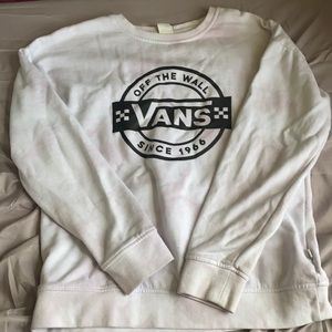 vans small purple and white slight tye dye crew neck